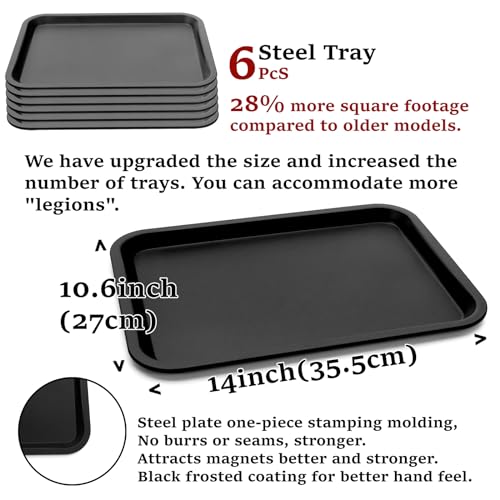 oTTRPGo Large Magnetic Miniature Carrying Case with Wheels for Warhammer | Trolley handle transport box, fits 3000+ pts Warhammer 40k & Age of Sigmar, tabletop RPG DND miniatures storage case