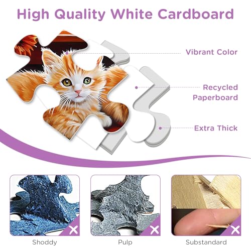 500 Pieces Jigsaw Puzzles for Adults, Cat Flower Truck Jigsaw Puzzles 500 Piece for Adults Seniors, Recycled Paper 500 Pieces Puzzle as Home Decor, Sturdy Puzzle Challenging Family Game Great Gift - style: Cat