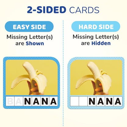 BenBen Spelling Games, 224 Flashcards, 208 Wood Letter Tiles, 1-4 Players, Learning Games for Kids 4-8, Educational Toys for Kindergarten 1st 2nd Grade, Preschool Classroom Must Haves - style: Spelling Game with 224 Flash Cards