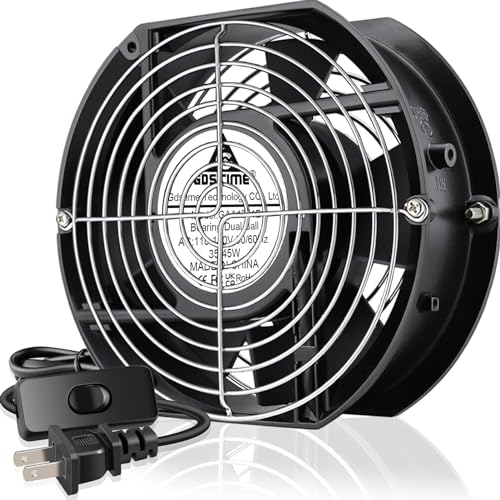 GDSTIME AXIAL 1751 Muffin Fan, 110V 120V AC 172mm x 150mm x 51mm Dual Ball | Heavy-duty Aluminum, High Speed Cooling, for Air Hockey Table Replacement, Generator Box Exhaust, Chicken Coop Ventilation - size: 172x150x51mm