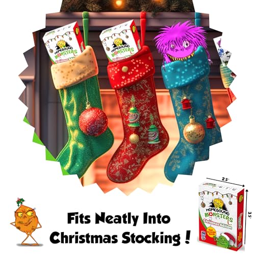 Kids Christmas Stocking Stuffers. Homebound Monsters Family Card Game,8-12 | Homebound Monsters Christmas Edition. Easy and fun strategic family card game. Small Stocking Stuffers for Kids 8-12 for two. - style: Homebound - Christmas Edition