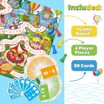Broytain Addition and Subtraction Math Games for Kids,Addition & Subtraction,Educational Learning Board Games for Boys and Girls Ages 5 6 7 8,Classroom Travel Indoor Outdoor Family Games