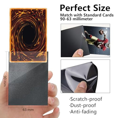 Board Game Mat TCG Playmat Plus 50 Pcs Card Sleeves, 24 x 14 inches Table Mats Games Mousepad with Zones Smooth Surface for MTG RPG CCG Trading Card Game Play Mats, Black Cat Landscape - color: Black Cat Landscape, size: Zone 1