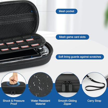 Jekarsy 3-in-1 Kit for PS Vita Case Bundle, Hard EVA Carrying Case for Sony PS Vita 1000/2000, Two Clear Crystal Cases for PSV 1000/2000, Console & Other Accessories Not Included