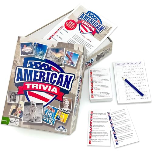 Outset Media American Trivia Game (Amazon Exclusive) – 5 Categories to Choose from and 1,000 Questions – for Ages 14 and up
