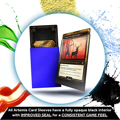 Quiver Time Blue Trading Card Deck Block & Card Sleeves Bundle Fits Magic: The Gathering Cards & Other TCG - 80+ Standard Deck Box with 2 Dividers and 100 Artemis Blue Sleeves (66 x 93 mm) | 1 deck box 80+ with 2 dividers and 100 Artemis blue sleeves (66