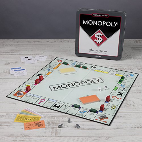Monopoly Nostalgia Edition Board Game in Collectible Tin by WS Game Company - Vintage Style Property Trading Board Games for Ages 8+