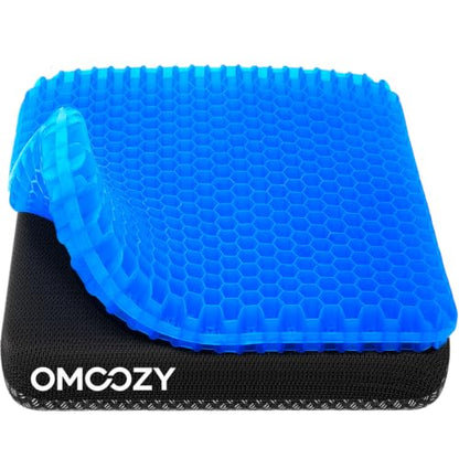 Gel Seat Cushion, Cooling Honeycomb Design for Office Chair Car Wheelchair | Cool & Breathable, Soft & Comfortable - color: Blue