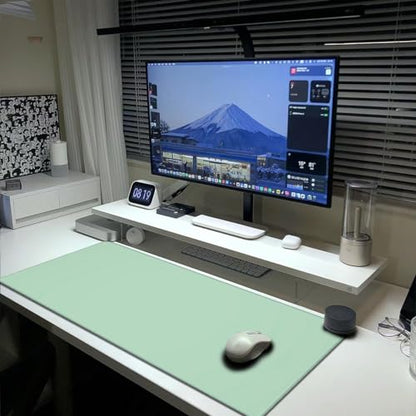 Sage Green Mouse Pad Extended Large Gaming Mint Mousepad XL Big Long Oversized Desk Mat Stitched Edges 31.5 X 11.8 Inch for Home Office - color: Black11