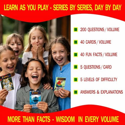 Dino World Dinosaur Trivia Game for Kids & Adults | 200 questions, 5 difficulty levels Beginner to Expert, fun facts, explanations, premium matte cards, hard storage box - style: Dino World