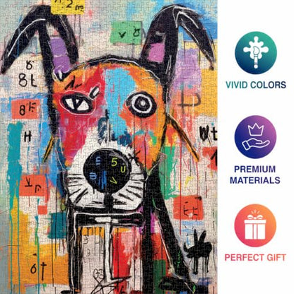 Cross & Glory | Jigsaw Puzzles for Adults | Geometric Dog Dreamscape | Abstract Art | 2mm Thick Pieces | Bonus Reference Poster | Satin Finish | Ages 14+ - color: Geometric Dog Dreamscape