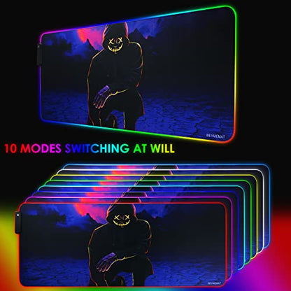 RGB Gaming Mouse pad LED Mouse mat Animated Mousepad Large Mice Pads with Waterproof Surface and Anti-Slip Base -10 Colors Modes with XL size-31.5x11.8x0.16 inches (8030 Dancer)