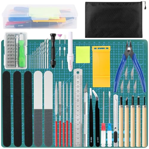 Gundam Tool Kit, 82 Pcs Professional Model Tool Kit for Gundam, Modeling Tools for Plastic Models, Model Car Kit for Adults, Model Building Tools Hobby Tools Craft Set for Repairing and Fixing - color: 82 Pcs