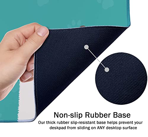 SSOIU Large Mouse Pad, Full Desk XXL Extended Gaming Mouse Pad 35.5" X 15.7", Waterproof Desk Mat Stitched Edges, Non-Slip Laptop Computer Keyboard Mousepad for Office and Home, Cat Paws - color: Cat Paws