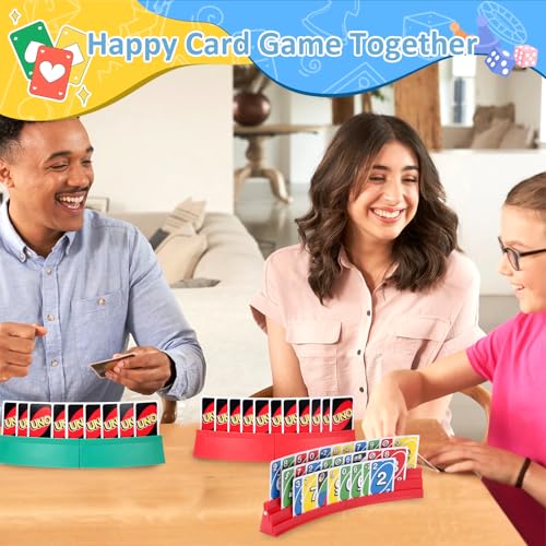 Expandable Plastic Card Holder, Set of 4 - Upgradeable Design for Seniors, Arthritis, Small Hands, UNO, Poker and All Card Games - color: Red+green(4 Pack)