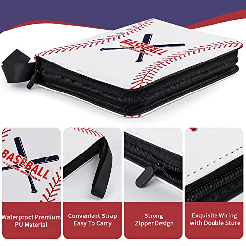 Baseball Card Binder, 440-Pocket Trading Card Holder with Sleeves | Store 440 Baseball Cards, 55 Double-Sided Sleeves, Zippered Protection, Fits Topps Cards, Gift for Collectors - size: 440 Pockets