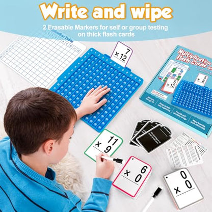 Torlam Multiplication Flash Cards + Math Board, Time Table Chart Flashcards for Kids Ages 6-12, 3rd-6th Grade Classroom Must-Have - style: Multiplication Flash Cards + Math Board