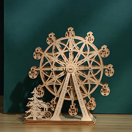 3D Wooden Puzzles Ferris Wheel Model Kits, Brainteaser and Puzzle for Christmas/Birthday,Gifts for Adults and Teens to Build Combination - style: Ferris Wheel