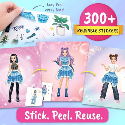 Kpop Star and I Love Fashion Designer Kit Reusable Sticker Book - color: Dress Up - K Pop Star