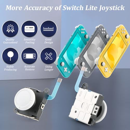 2 Pack Joystick for Nintendo Switch Lite 3D Analog Joysticks Controller Thumbstick Switch Lite Stick Repair Kit Replacement(with Screws)