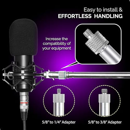 IXTECH Mic Stand Adapter Set 8 pieces Metal Microphone Stand Screw Thread Adapter 5/8 Female to 3/8 Male 3/8 Female to 5/8 Male 5/8 Female to 1/4 Male 1/4 Female to 5/8 Male Tripod Adapter ADP03 Slvr - color: ADAPTER SILVER