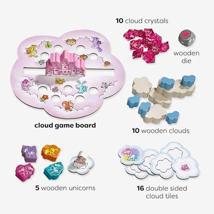 HABA Unicorn Glitterluck Cloud Stacking - Cooperative Kids Board Game - Unicorn Games and Unicorn Gifts- Ages 4+ Made in Germany