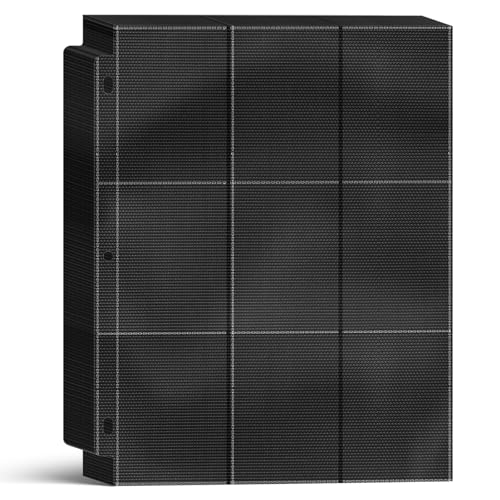 900 Pockets Trading Card Binder Sleeves, Baseball Card Sleeves Fit for Standard Size Sport Cards, Baseball Card Holder for 3 Ring Binder - color: Black, size: 50 count