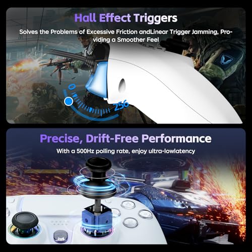 DOYO Wired PS5 Controller for PlayStation 5, PC, PS4, USB Gamepad Joystick for Windows 7/8/10, Laptop, Steam - Hall Effect Trigger, Dual Vibration, Turbo, 6 Axis Gyro Sensor, 3.5mm Audio Jack - color: White-Wried
