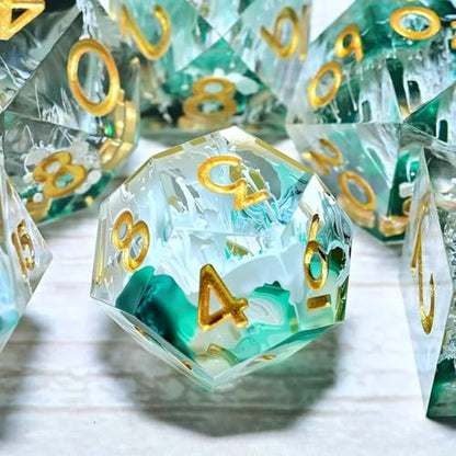 Resin dice Set, Dungeons and Dragons polyhedral DND dice Set, Suitable for Role-Playing Game RPG Explorer Magic: the Gathering Pioneer Game DND dice Set (7 Pieces) - color: Lance