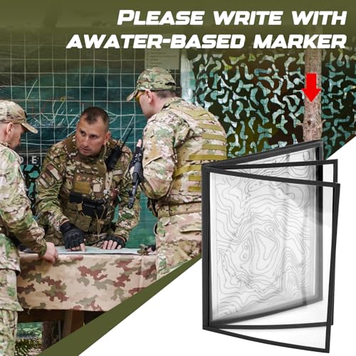 Battle Briefing Board 9 x 12 Inch Black Clear Plastic Grunt Board for Ibolc, Opord Brief, Army Strategy Office Meetings