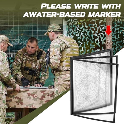Battle Briefing Board 9 x 12 Inch Black Clear Plastic Grunt Board for Ibolc, Opord Brief, Army Strategy Office Meetings