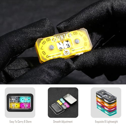 4Pcs MTG Life Counter Twin Digits with Metal Box, Tracker Life Counter for Board Games, Compatible with Magic the gatering Accessories RPG D&D CCG TCG Tabletop Board Games - color: C Color-4pcs