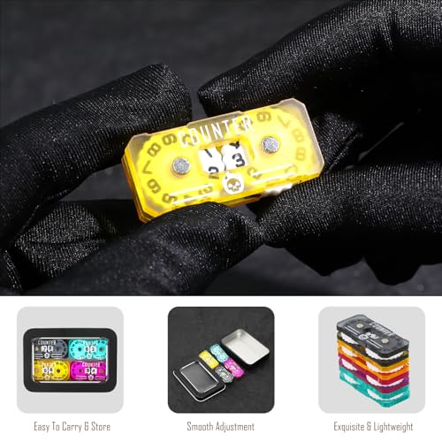 4Pcs MTG Life Counter Twin Digits with Metal Box, Tracker Life Counter for Board Games, Compatible with Magic the gatering Accessories RPG D&D CCG TCG Tabletop Board Games - color: C Color-4pcs