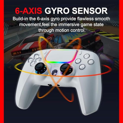 NBCP Wired Controller 2 Pack for PS5 & PC–Hall Effect Triggers | 6-Axis Gyro,Turbo Function,Dual Vibration,Wired Gamepad for PlayStation 5,Windows PC,Steam (White,2 Pack) - color: White-2 Pack