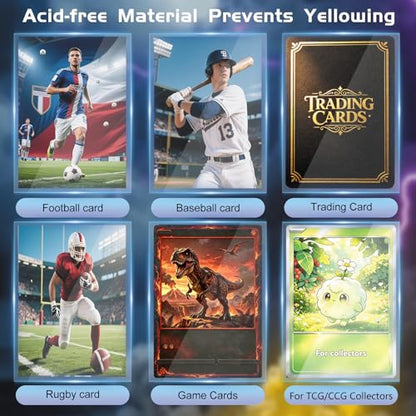 500 Counts Card Sleeves for Trading Cards,Soft Penny Card Sleeves,Clear Plastic Standard Size Card Protectors for MTG, TCG,Sports Collectibles (Basketball, Baseball, Football)(500)