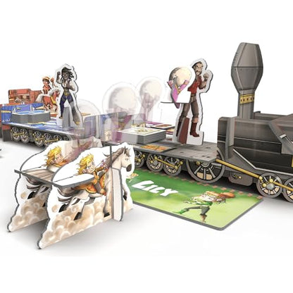 Ludonate: Kids Express - Cooperative Board Game, 3D Train, Flick Projectiles to Hit Bandits, Kids Version of Colt Express, Age 5+, 1-4 Players, 15 Min - style: Kids Express