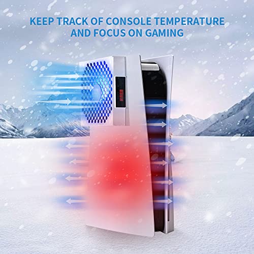 G-STORY Cooling Fan Only for PS5, Auto 3 Speed Adjust, Temp Display, RGB