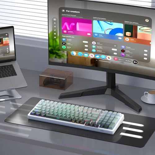 MageGee LIGHT100 Wireless Creamy Keyboard, Gasket Structure Hot Swappable, 2.4G/USB-C/BT5.0 RGB Backlit Mechanical Gaming Keyboard for Win/Mac/PC, 8000mAh Battery, Side Printed PBT Keycap, Green - color: Green/Blue Whale Switch