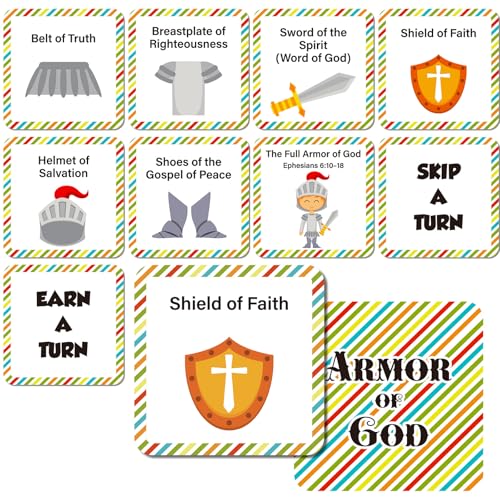 AmazingSpark 72 Pcs Armor of God Bible Memory Matching Card Games for Kids | Vbs Bible Games for Kids, Christian Games, Sunday School Educational Supplies, 2026 Vacation Bible School Activity Cards