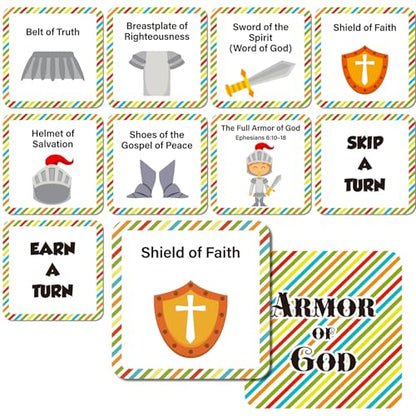 AmazingSpark 72 Pcs Armor of God Bible Memory Matching Card Games for Kids | Vbs Bible Games for Kids, Christian Games, Sunday School Educational Supplies, 2026 Vacation Bible School Activity Cards