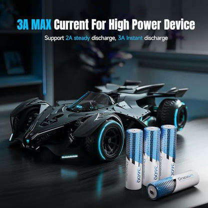 Rechargeable Lithium AA Batteries 8-Pack with Charger, 1.5V 3600mWh Long Lasting Double A Battery for Blink Camera, Xbox Controller, Trail Cameras, Toys, Remote Control - size: 8 AA 3600 mWh with Charger