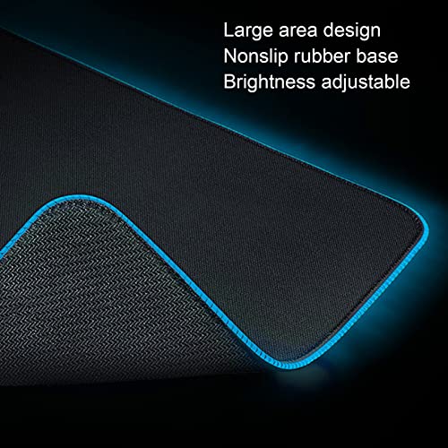 RGB Mouse Pad with 12 Lighting Effects, Large Gaming Mousepad, Foldable Mouse Mat for Computer, Micro Textured for Precise Tracking, Includes USB Cable