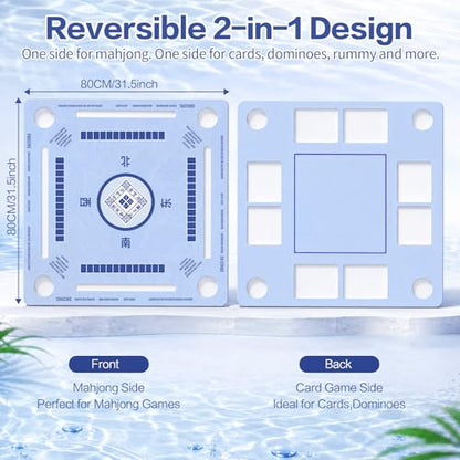 2F22E Floating Mahjong Table for Pool, Double-Sided EVA Floating Game Table for Mahjong, Cards, Dominoes & Drinks, 31.5'' Waterproof Floating Table for Pool - color: Eva-01