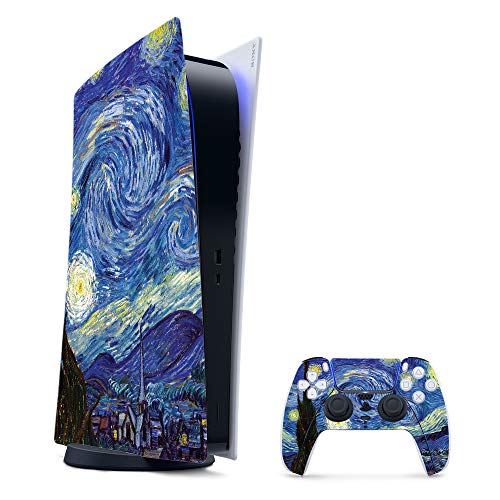 MightySkins Gaming Skin for PS5 / PlayStation 5 Digital Edition Bundle - Starry Night | Protective Viny wrap | Easy to Apply and Change Styles | Made in The USA - color: Starry Night, size: PS5 Digital Edition Bundle