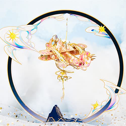 MU 3D Metal Puzzles Windbell Wind Chime B Model Kits Building for Adult and Teeners, Windchime Jigsaw Miniature DIY Sets, Birthday Gift - color: B Peace and Love