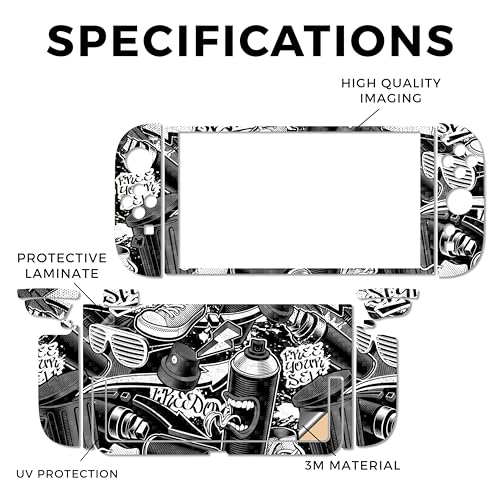 Carbon Fiber Gaming Skin Compatible with Nintendo Switch 2 Console Only - Mono Hip Hop - Premium 3M Vinyl Protective Wrap Decal Cover - Easy to Apply | Crafted in The USA by MightySkins - color: Mono Hip Hop, size: Switch 2 Console Skin Only, style: Textu