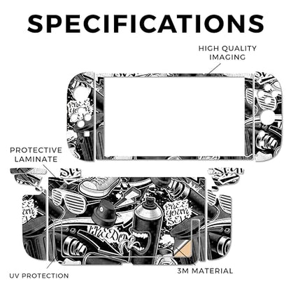 Carbon Fiber Gaming Skin Compatible with Nintendo Switch 2 Console Only - Mono Hip Hop - Premium 3M Vinyl Protective Wrap Decal Cover - Easy to Apply | Crafted in The USA by MightySkins - color: Mono Hip Hop, size: Switch 2 Console Skin Only, style: Textu