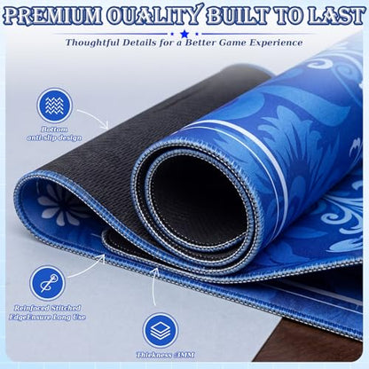 Thenshop Mahjong Mat Thickened Anti-Slip Game Mat with Drawstring Carrying Bag, 31.5" x 31.5" Waterproof Noise-reducing Table Cover for Mahjong, Poker, Card Games, Dominoes (Classic Style) - style: Classic