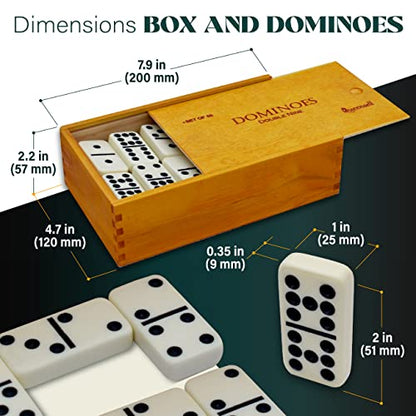 Dominos Game Double 9 - Dominos Set for Adults and Kids Ages 8 and up - Double Nine Dominoes Set, Classic Board Games - Domino Set for Family Game Nights - Double Nine Dominos Set 55 Tiles with Case - style: Double 9