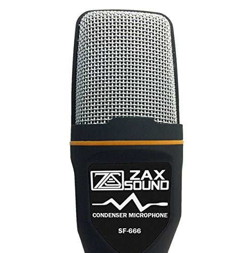 Professional Cardioid Condenser Microphone with Tripod Stand for PC, Laptop, iPhone, iPad, Android Phones, Tablets, Xbox and YouTube Recording, Black